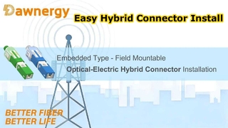 Connecteur hybride optique-électrique intégré, montable sur site